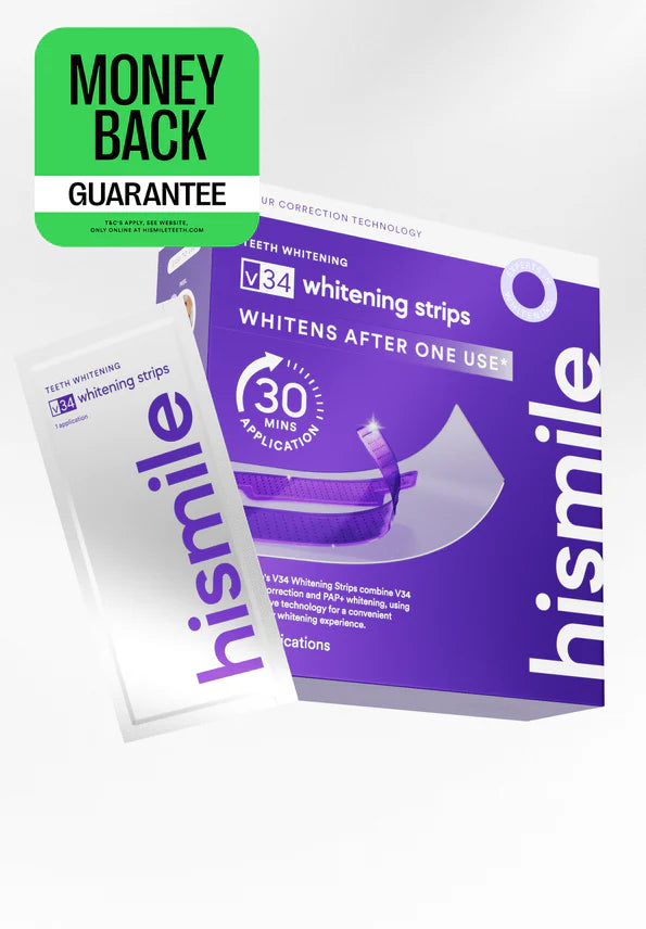 HiSmile® V34 Whitening Strips – Instant Radiance in 30 Minutes!